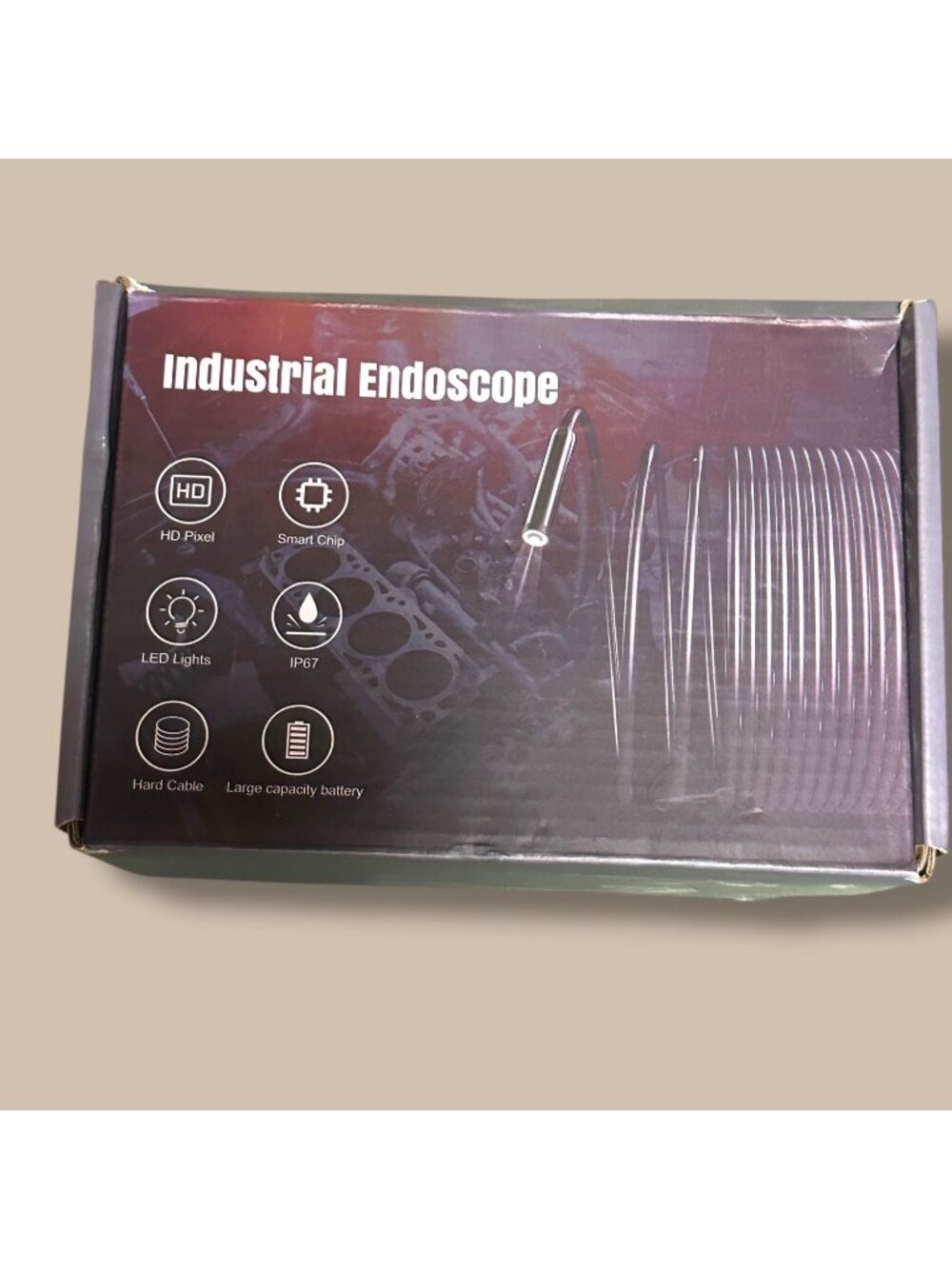 Industrial Endoscope With HD Camera & LED Lights IP67 Waterproof 196.85-Inch Cab